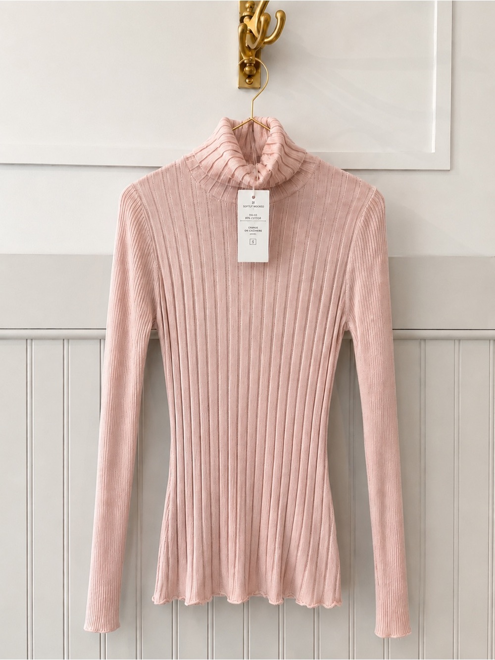 White House Black Market Pink Ribbed Sweater Top